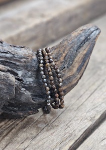 Bronzit, armband 4mm facetterade pärlor