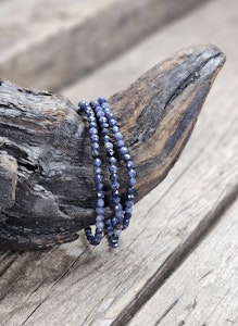 Safir, armband 4mm facetterade pärlor