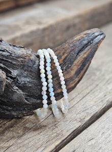 Morganit (Beryll mix), armband 4mm facetterade pärlor