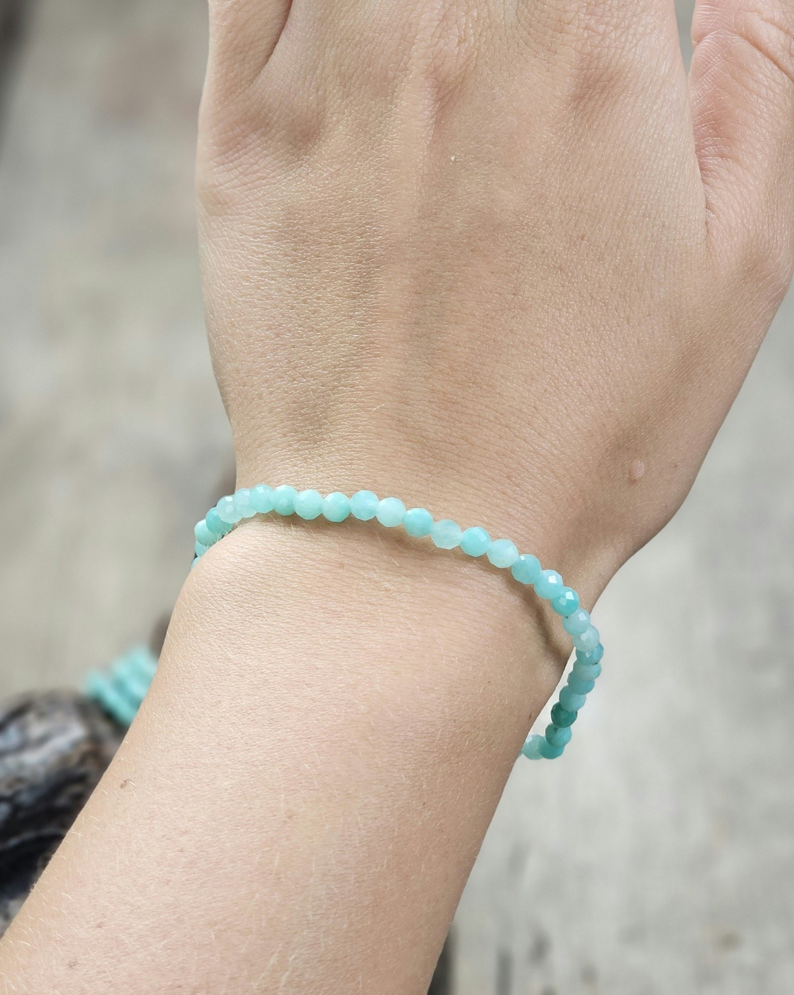 Amazonit, armband 4mm facetterade pärlor