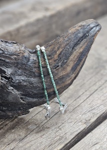 Smaragd, armband 3mm facetterade pärlor macramé