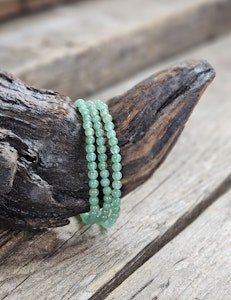 Grön Aventurin, armband 4mm runda pärlor