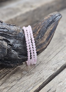 Rosenkvarts #2, armband 4mm runda pärlor