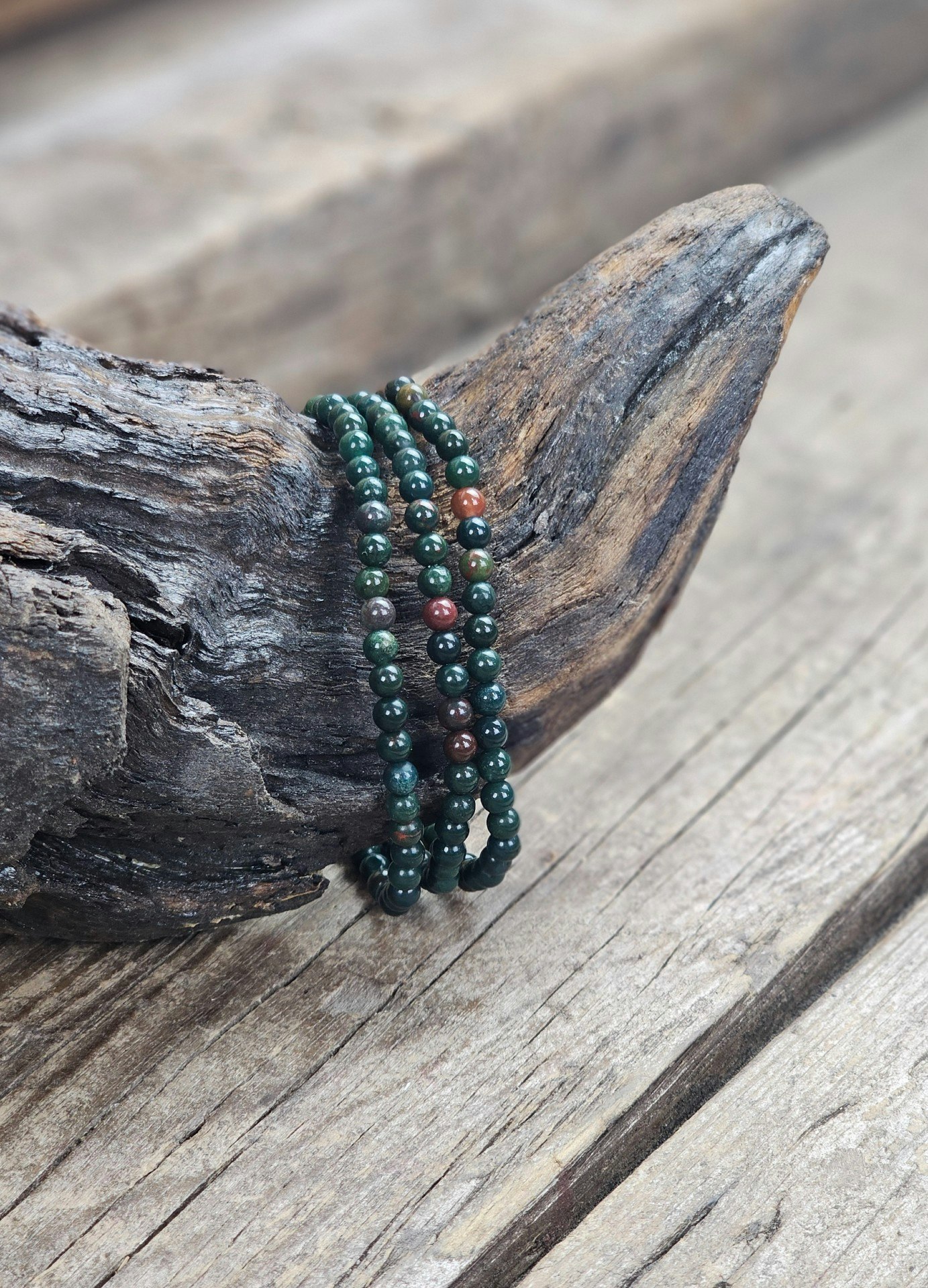 Heliotrop, armband 4mm runda pärlor