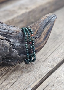 Heliotrop, armband 4mm runda pärlor