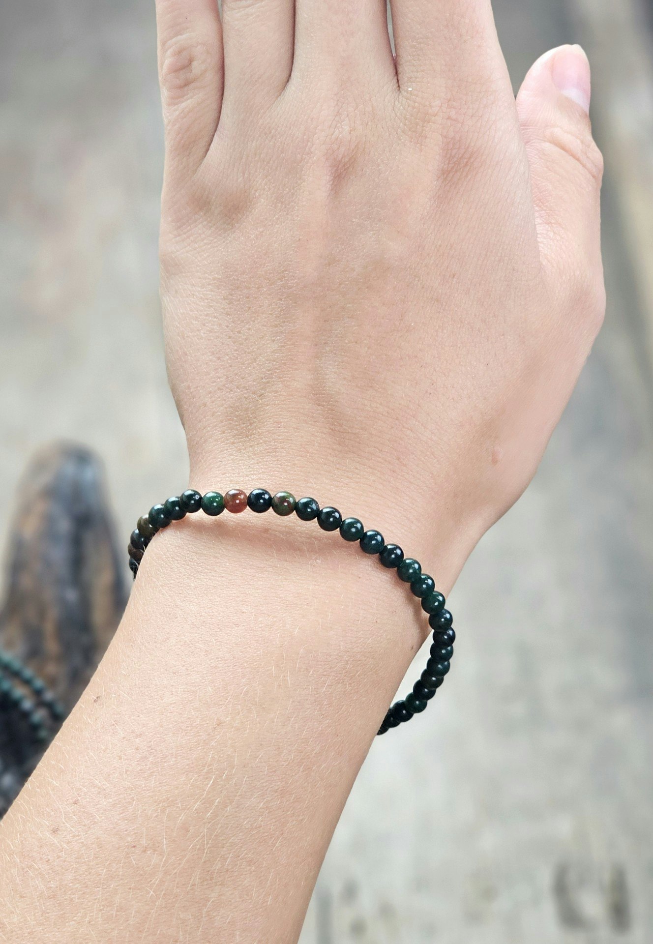Heliotrop, armband 4mm runda pärlor