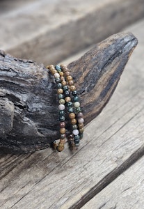 Oceanjaspis, armband 4mm runda pärlor