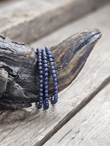 Safir, armband 4mm runda pärlor