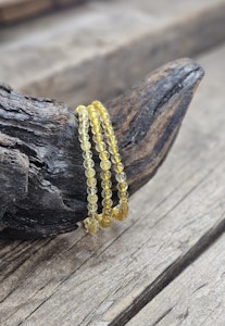 Guldrutilkvarts #2, armband 4mm runda pärlor