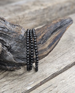 Onyx, armband 4mm runda pärlor