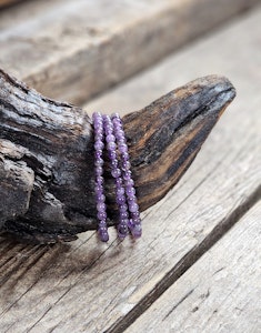 Ametist, armband 4mm runda pärlor