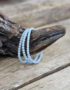 Angelit, armband 4mm runda pärlor