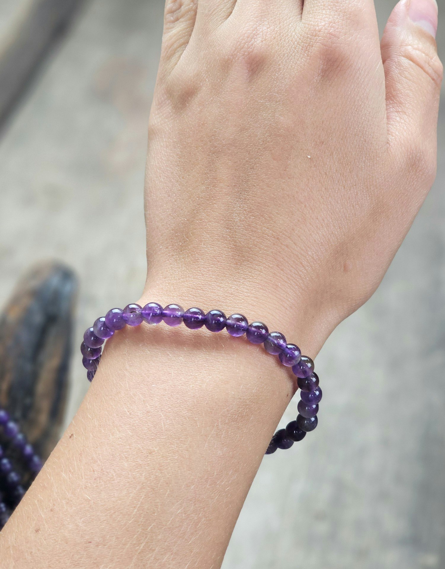 Ametist, armband 6mm runda pärlor