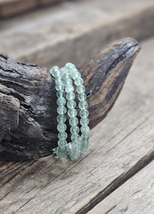 Grön Fluorit, armband 6mm runda pärlor