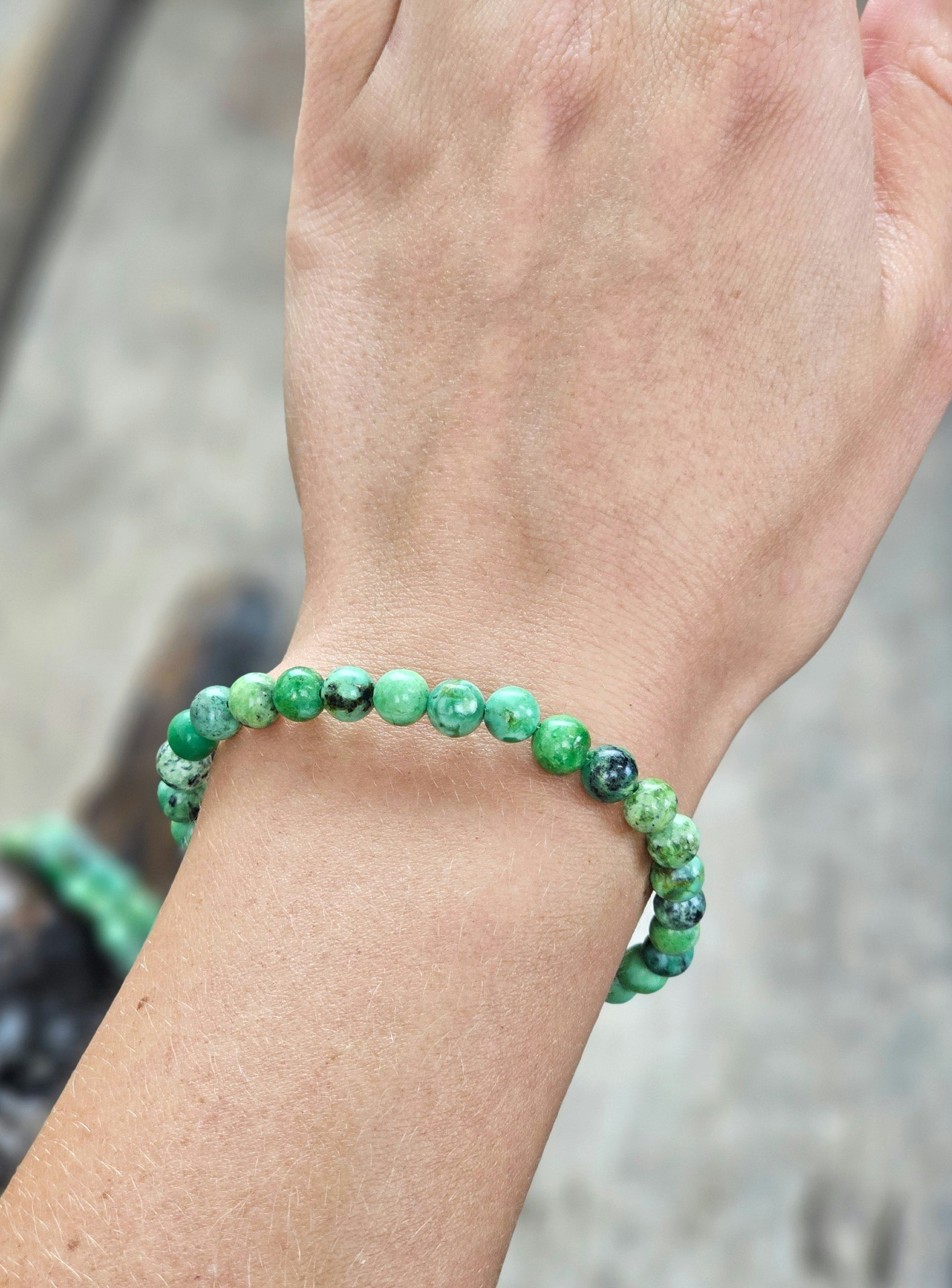 Variscit, armband 6mm runda pärlor
