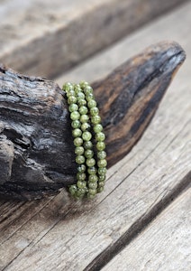 Peridot (Olivin), armband 6mm runda pärlor