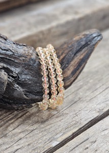 Naturlig Citrin, armband 6mm runda pärlor