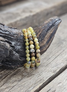 Gul Opal, armband 6mm runda pärlor