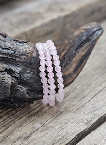 Rosenkvarts, armband 6mm runda pärlor