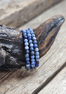 Sodalit, armband 6mm runda pärlor