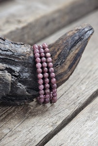 Rubin, armband 6mm runda pärlor