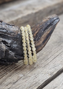 Guldrutilkvarts, armband 6mm runda pärlor