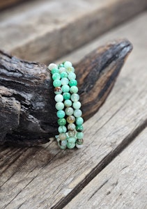 Krysopras, armband 6mm runda pärlor