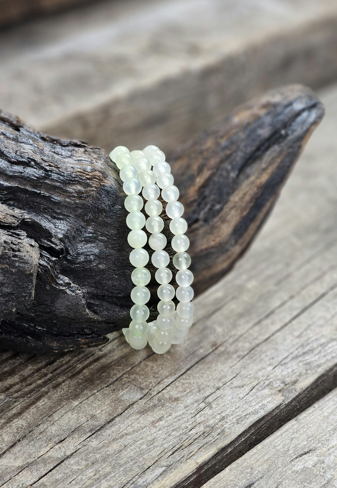 New Jade, armband 6mm runda pärlor