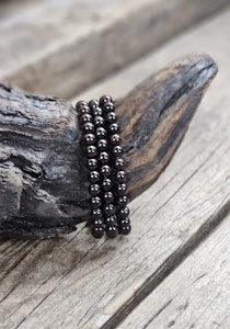 Granat mörk, armband 6mm runda pärlor