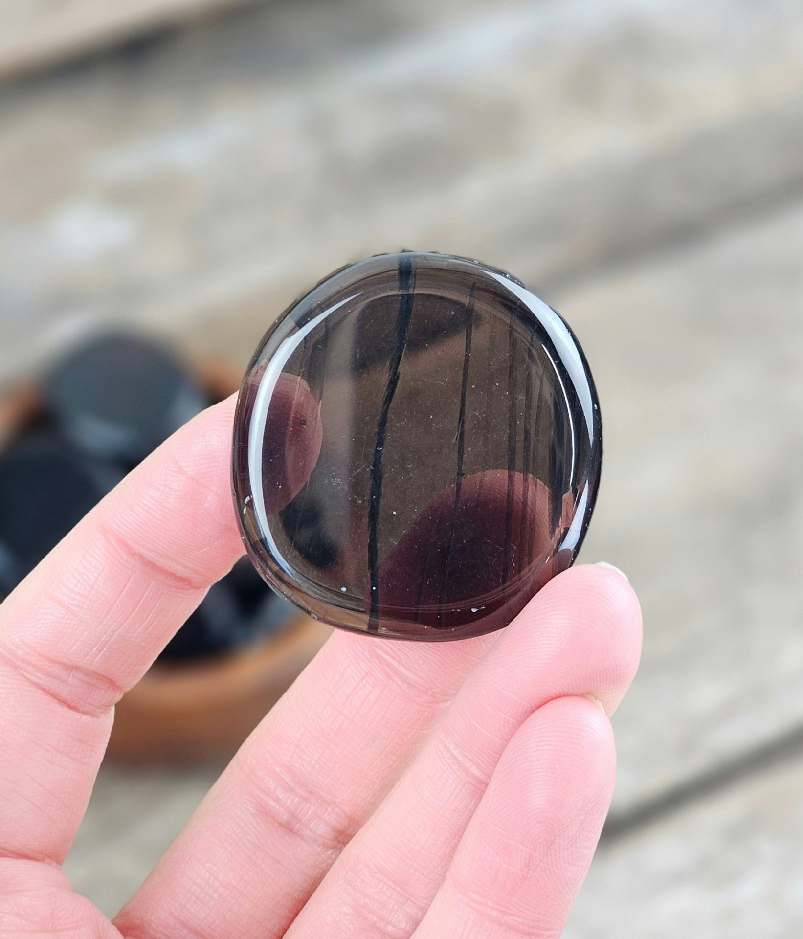 Obsidian (transparent) platta, touchstone