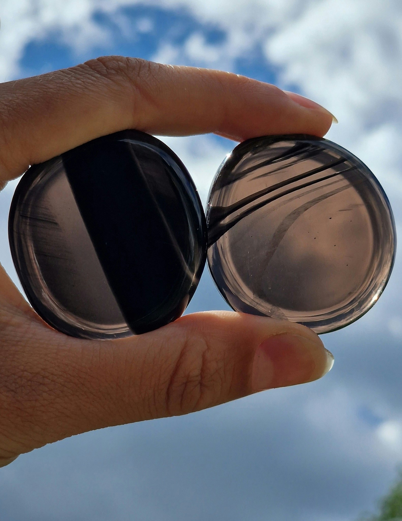 Obsidian (transparent) platta, touchstone