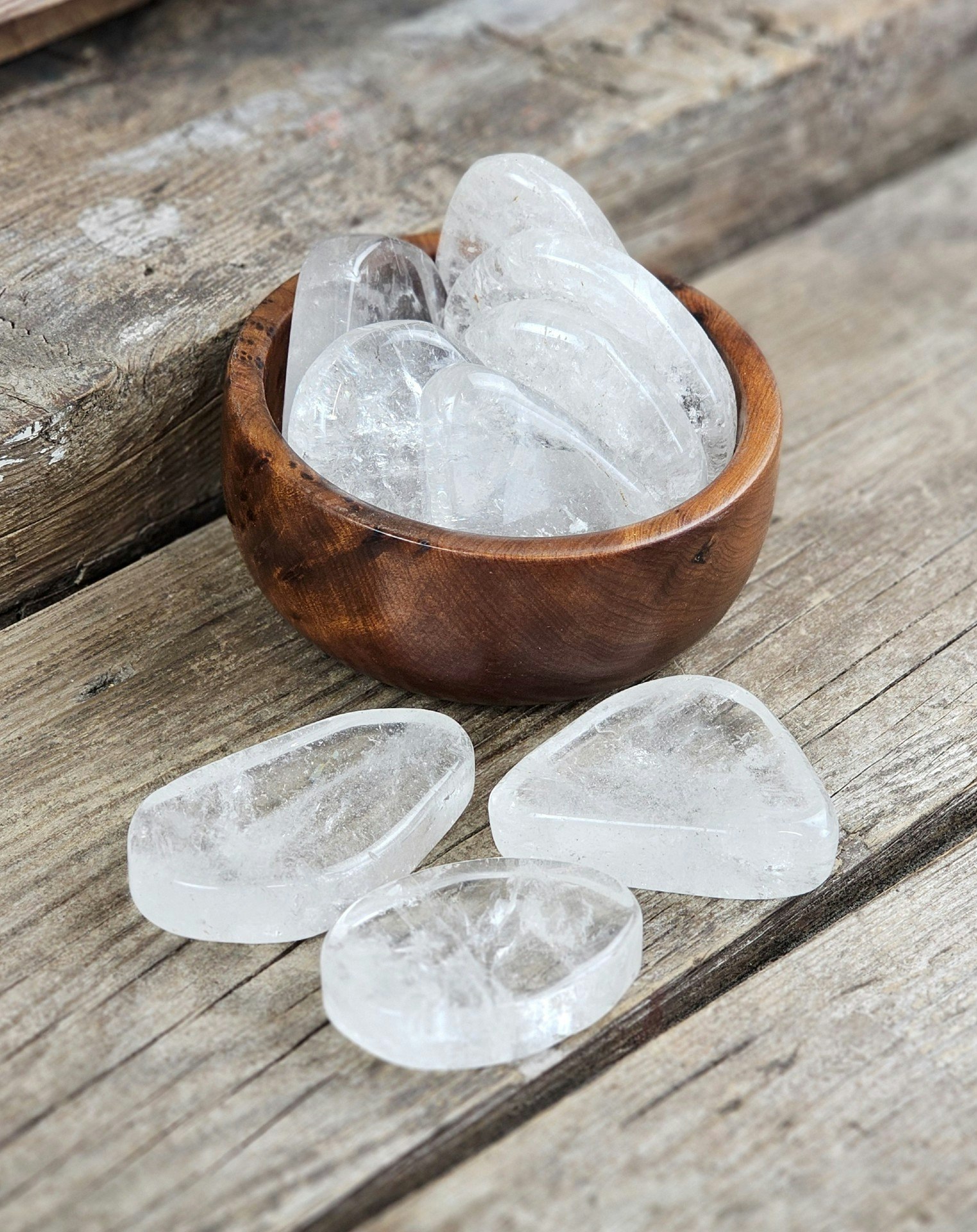 Bergkristall platta, stor touchstone