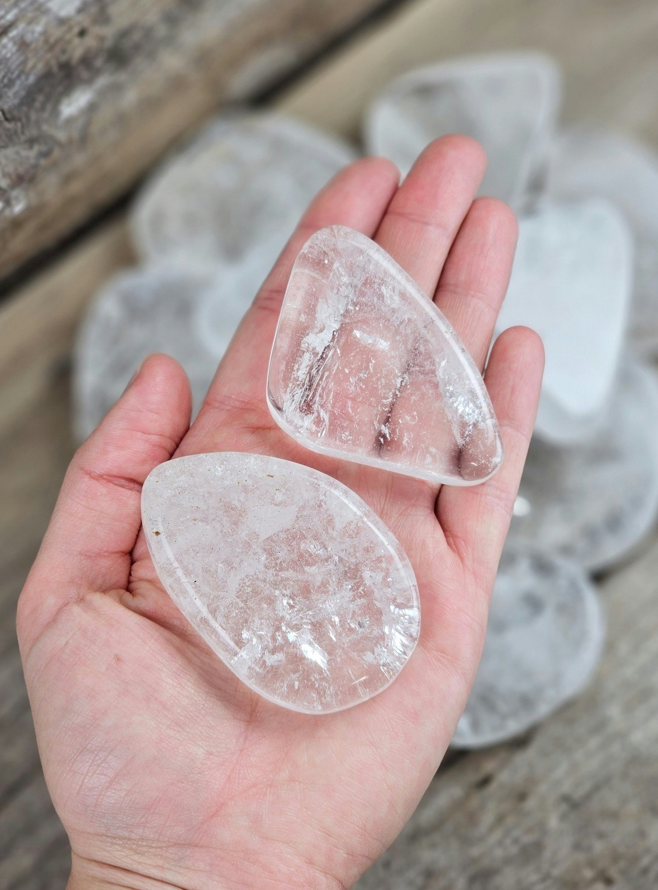 Bergkristall platta, stor touchstone