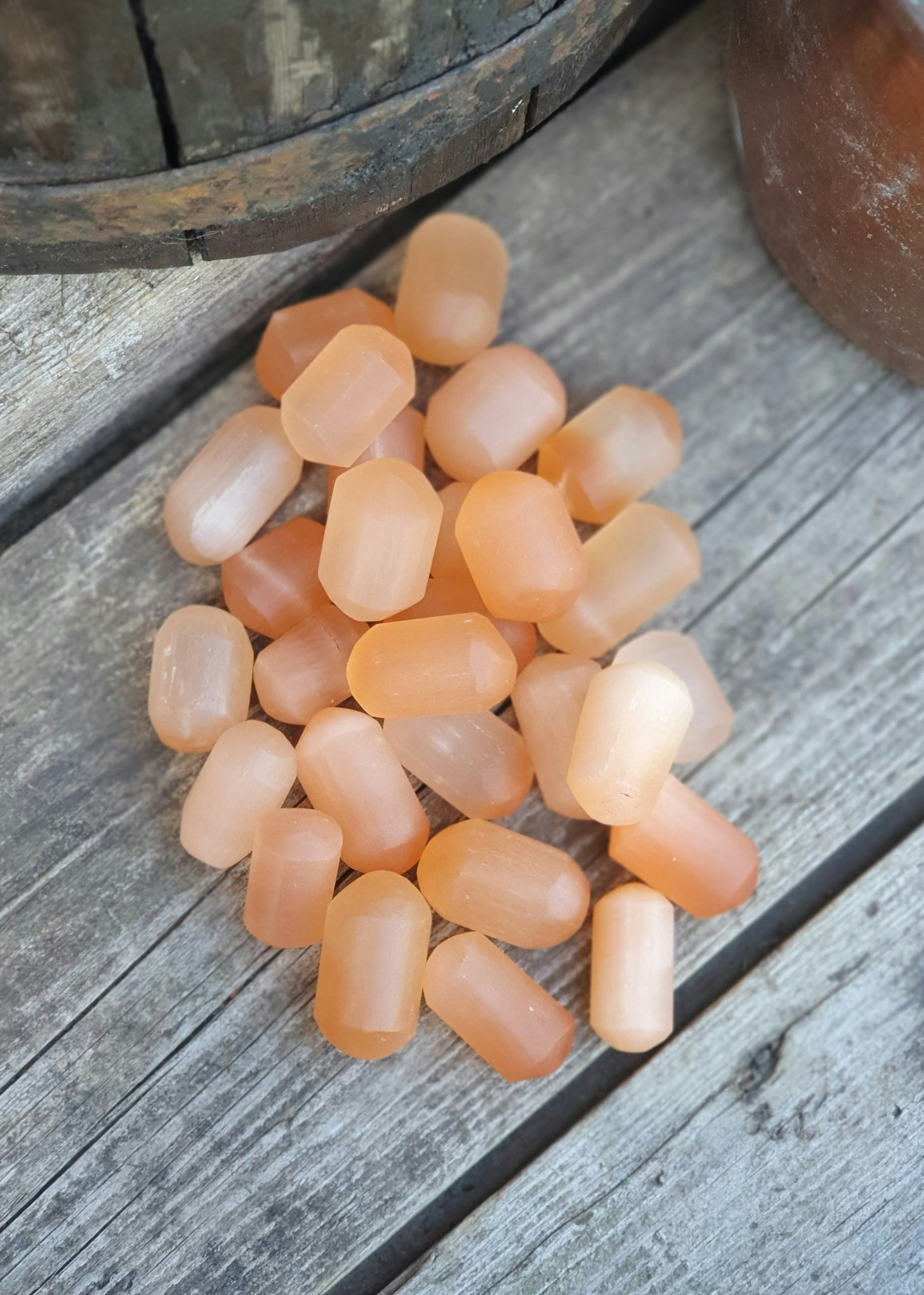 Orange/Rosa Selenit, trumlad