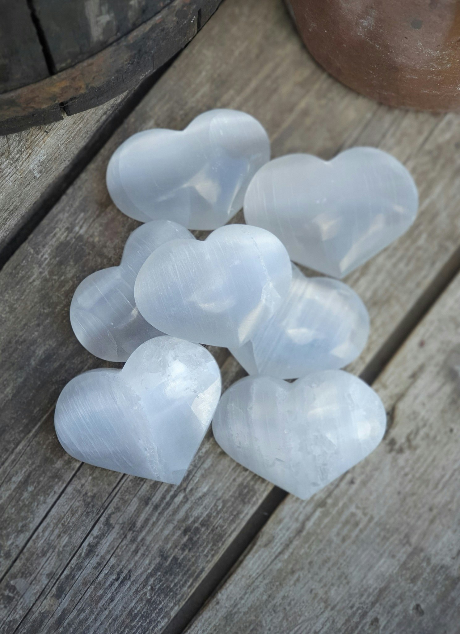 Vit Selenit, hjärta 7-8 cm