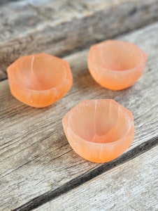 Orange Selenit, liten oktagon skål
