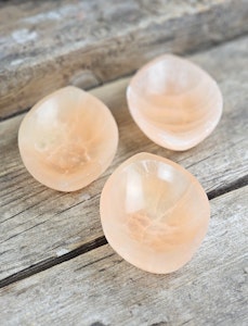 Orange Selenit, oval skål 10 cm