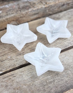 Vit Selenit, stjärna skål 10 cm
