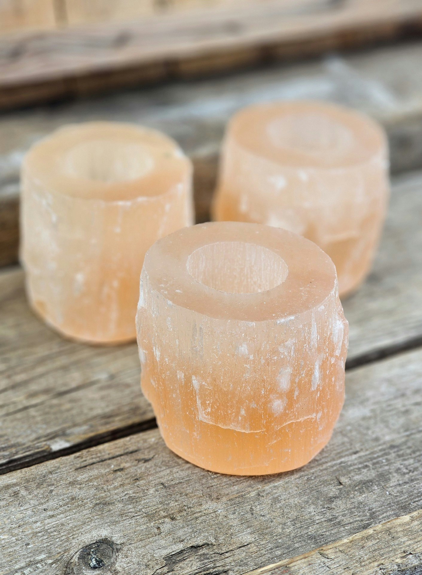 Orange Selenit, rå ljuslykta