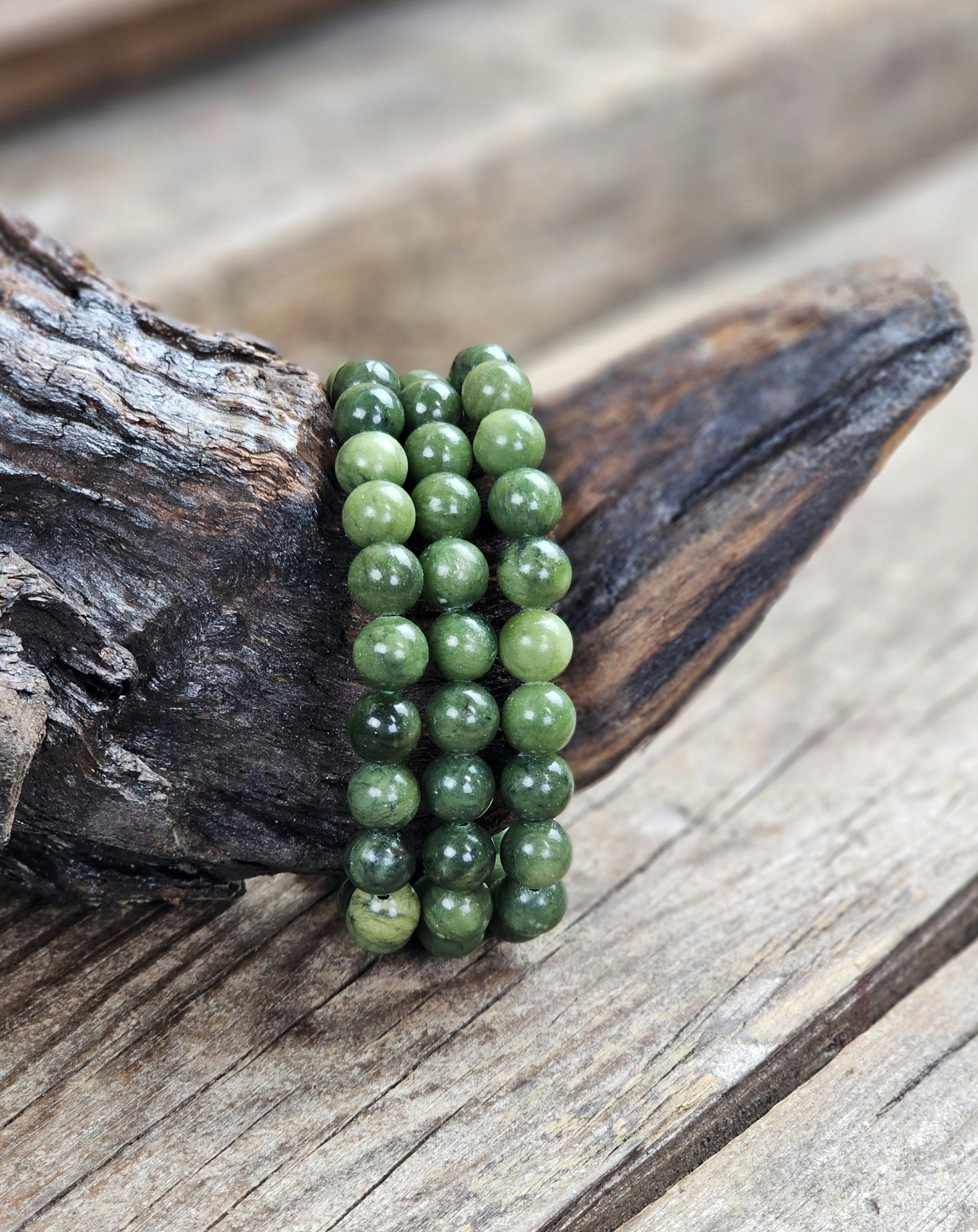 Nefrit Jade, armband 8mm runda pärlor