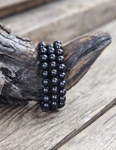 Shungit armband 8mm runda pärlor