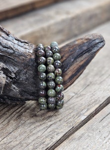 Drakblodsjaspis, armband 8mm runda pärlor