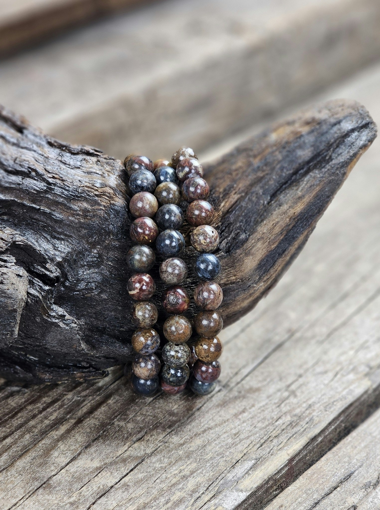 Pietersit, armband 8mm runda pärlor