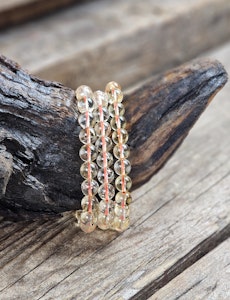 Naturlig Citrin extra, armband 8mm runda pärlor