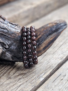 Granat, armband 8mm runda pärlor