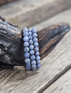 Tanzanit, armband 8mm runda pärlor