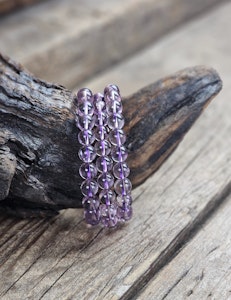 Ametist extra klar, armband 8mm runda pärlor