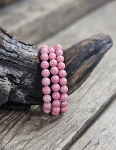 Rosa Rodonit extra, armband 8mm runda pärlor