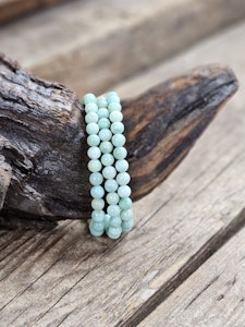 Larimar "grön", armband 6mm runda pärlor