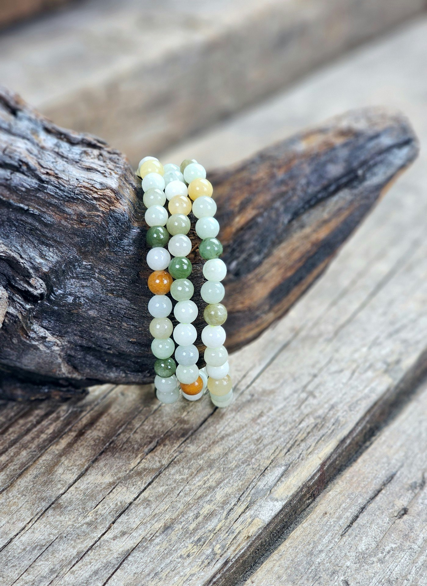 Jadeit, armband 6mm runda pärlor